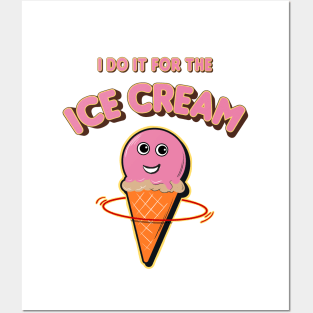 Funny Hooping Hula Hoop Fitness And Cute Ice Cream Cone Posters and Art